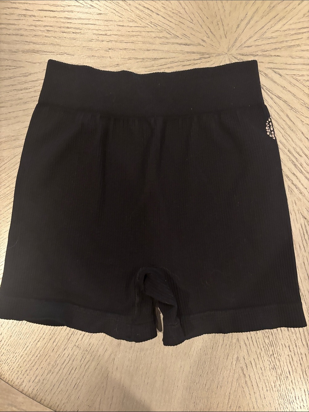 Free People Black Ribbed Bike Shorts